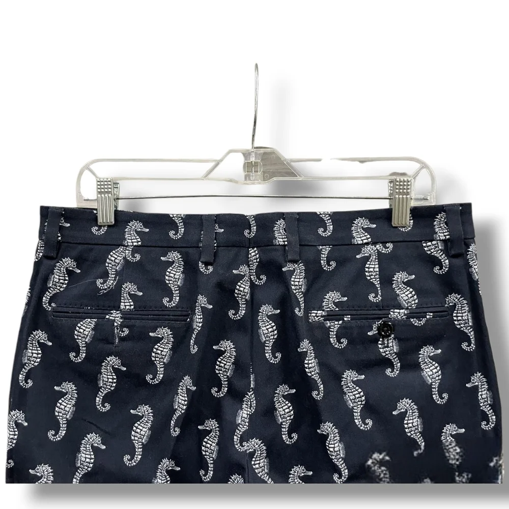 Dolce & Gabbana Dark Blue & White Seahorse Print Slim Fit Chino Pant 34" Waist - Picture 8 of 16